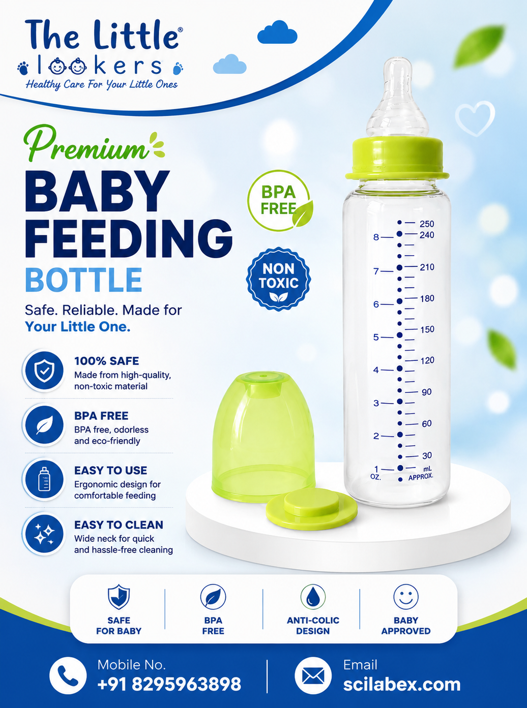 Glass Baby Bottle 250ml