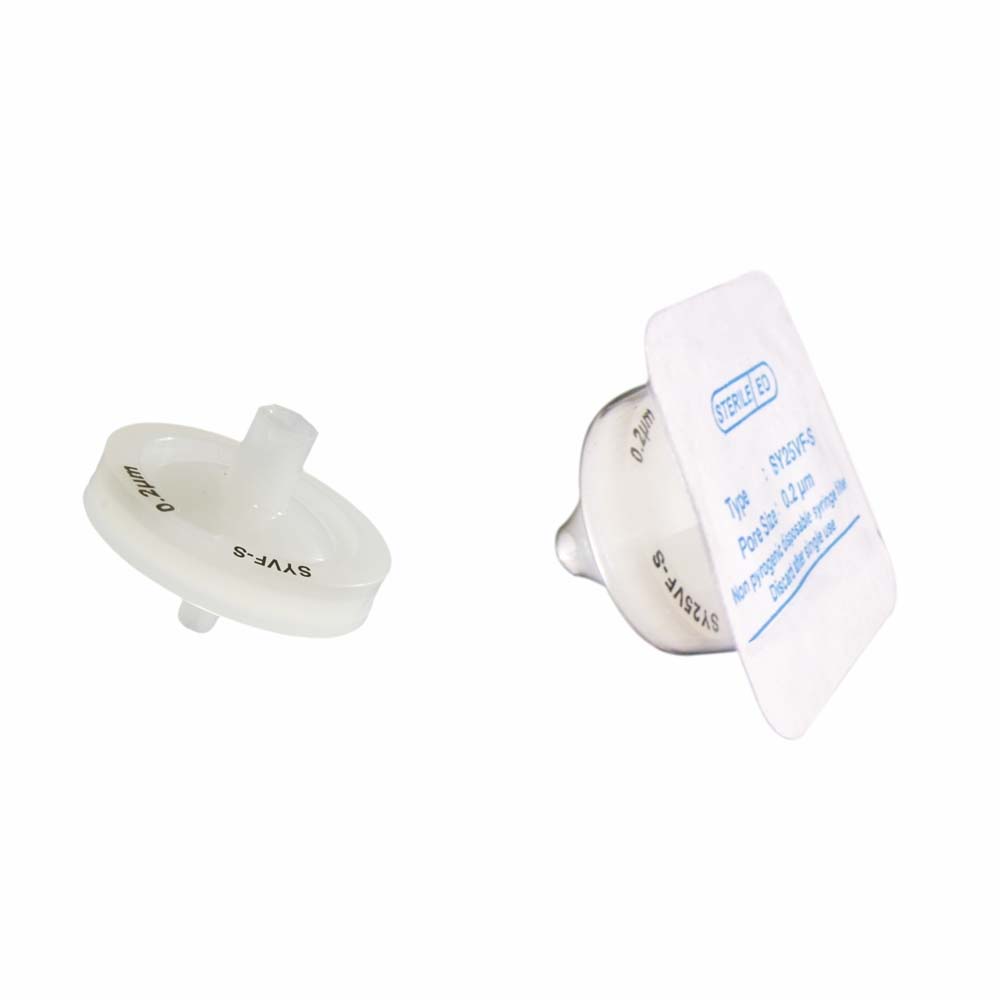 Pre-sterilized Polyvinylidene Fluoride (PVDF) Membrane Syringe Filters