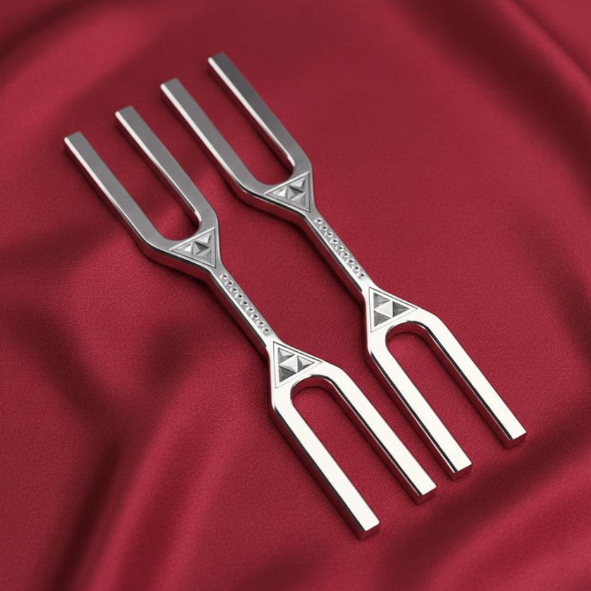 DNA Key Tuning Fork Set of 3 Pc with Free Stand | 528Hz Healing Instrument Combo
