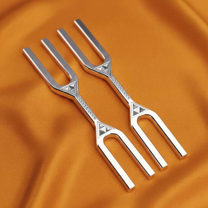 DNA Key Tuning Fork Set of 3 Pc with Free Stand | 528Hz Healing Instrument Combo