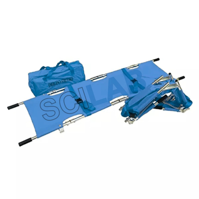 Fordable Four-Fold Aluminium Stretcher for Medical Emergencies