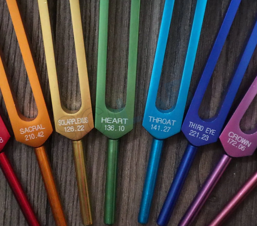 7pc Chakra Tuning Fork Set for Alignment & Sound Therapy