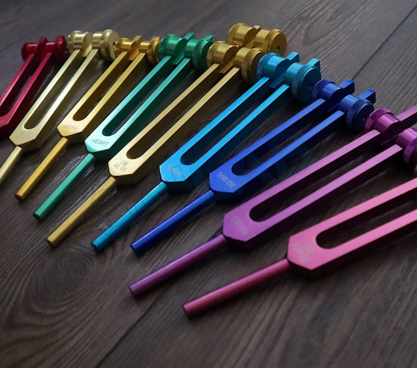 9pc Chakra Tuning Fork Set for Healing & Sound Therapy