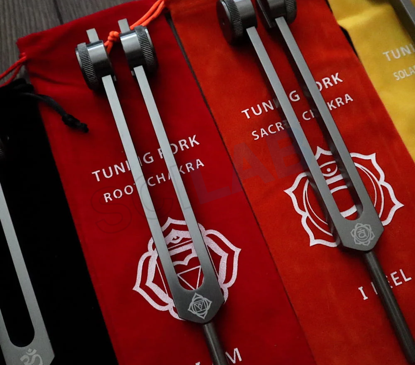 Solfeggio Tuning Fork Set - 9pc Chakra Tuning Fork for Healing - 0.25