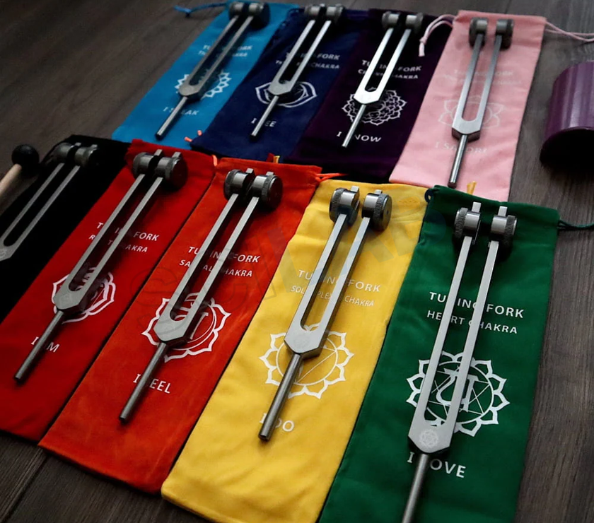 Solfeggio Tuning Fork Set - 9pc Chakra Tuning Fork for Healing - 0.25