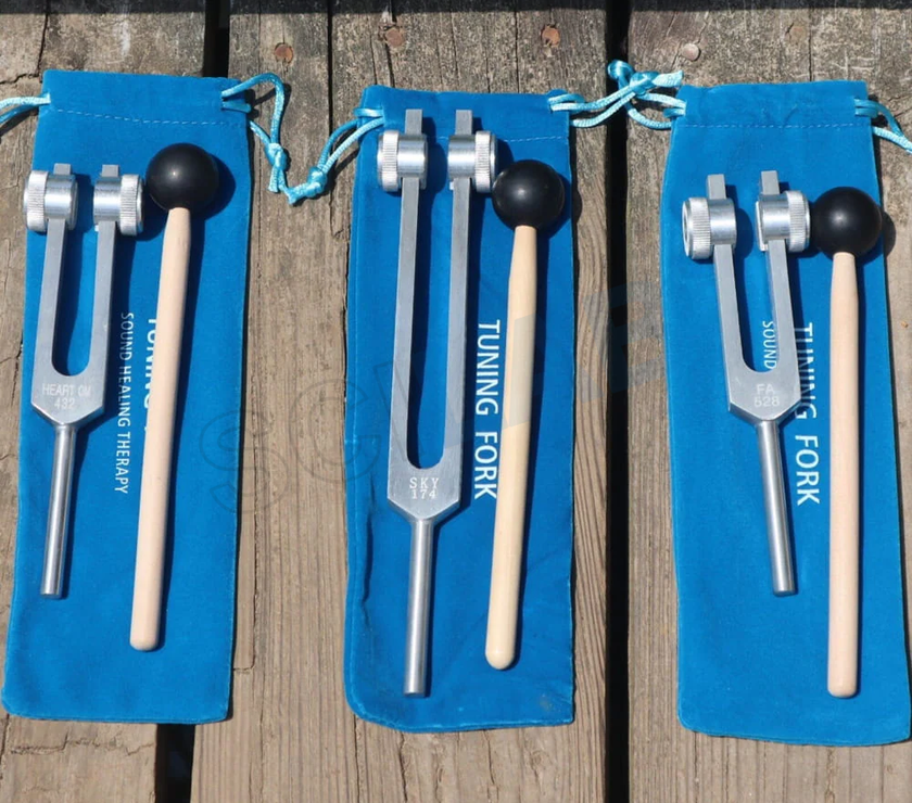 3pc Solfeggio Tuning Fork Set: 174, 432 & 528 Hz Healing Frequencies