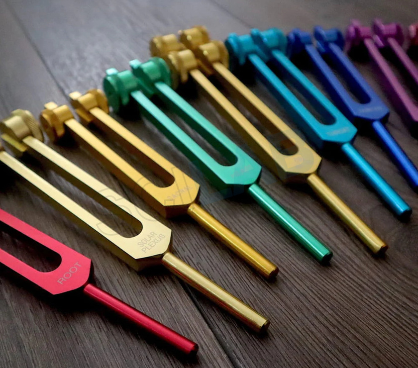 9pc Chakra Tuning Fork Set for Healing & Sound Therapy