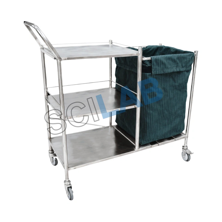 Linen Trolley with 3 Shelves & Canvas Bag