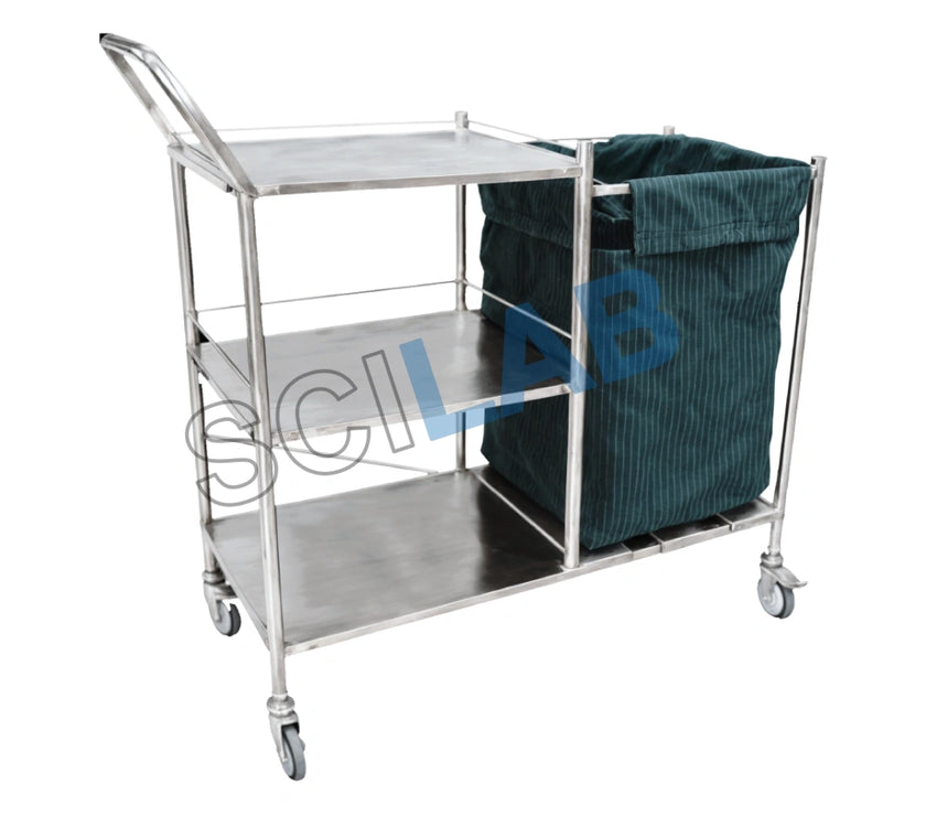 Linen Trolley with 3 Shelves & Canvas Bag