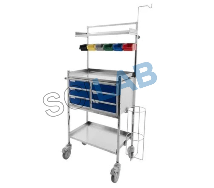 Crash Cart with Stainless Steel Drawers