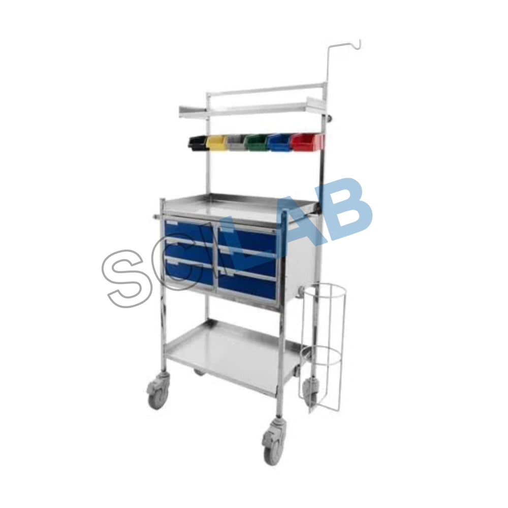 Crash Cart with Stainless Steel Drawers
