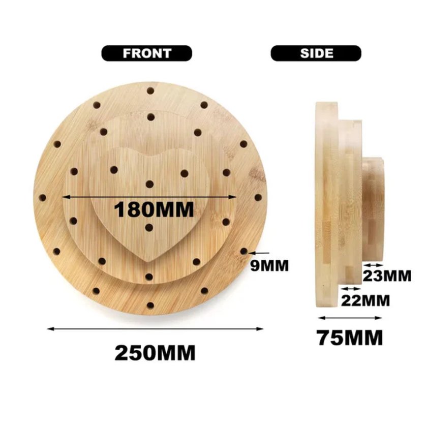 Tuning Fork Stand Holder - 26 holes - Heart Shape